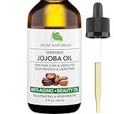 Jeune Naturelle Jojoba Oil Organic Cold Pressed Unrefined - 100% Pure, Raw, Virgin, Undiluted - Ideal Face Oil and Body Oils for Women - Organic Jojoba Oil For Hair, for Skin, for Hair Growth, 2 oz