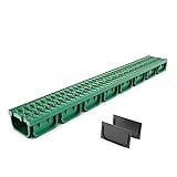 Vodaland - 4 Inch Trench Drain System with Grate - Green - Easy 2 (1)