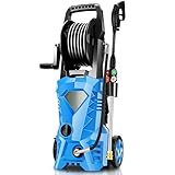 Huanherad 4000 PSI Electric Pressure Washer 2024 Newest 2.8 GPM High Power Washer with 4 Pressure Nozzle and Foam Cannon, powerwashers for Home, Car Washing, Fence Cleaning, Patio, Blue