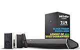 Nakamichi Shockwafe Pro 7.1.4 Channel 600W Dolby Atmos/DTS:X Soundbar with 8' Wireless Subwoofer, 2 Rear Surround Speakers. Get True 360° Cinema Surround with This Plug and Play Home Theater System