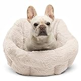 Best Friends by Sheri Deep Dish Cuddler in Lux Fur Dog Bed/Cat Bed, Oyster
