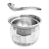 RUAFOX Dip Bowl On Ice- Chip and Dip Serving Set with Lid and Serving Spoon- Stainless Steel Chilled Serving Dish and 22 oz. Acrylic Ice Bowl - Perfect for Shrimp, Guacamole, Dips