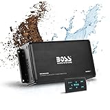 BOSS Audio Systems MC900B 4 Channel Weatherproof Amplifier – Bluetooth, 500 Watts, Bluetooth Multi-Function Remote, Full Range, Class A/B, 4-8 Ohm Stable, Aux-in, RCA Outputs, USB Charging