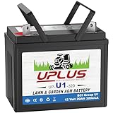 UPLUS U1 Riding Lawn Mower Battery, 12V 320CCA Garden Tractors Battery Maintenance Free AGM Batteries, Fit for John Deere, Cub Cadet, Husqvarna, Craftsman, Toro, Ariens, Poulan Pro and Troy-Bilt