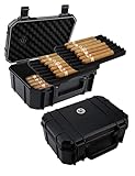 Tnqhuq Travel Humidor for Cigars Cigar Holder Case Portable Humidors for Cigars Travel Cigar Carrying Case for Men & Women (Holds Up To 21 Cigars)