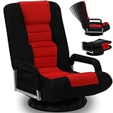 ACIPENSER Swivel Gaming Chair Multipurpose Floor Gaming Chair Rocker for Playing Video Games, TV, Reading w/Armrest Lumbar Support & 6 Adjustable Postion Backrest for Adults & Kids, Red