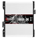 Taramps Bass 3k 1 Channel of 1 Ohm 3000 watts RMS Class D Amplifier Mono Subsonic Filter Low Pass Car Audio 14.4 VDC Highest Technology, Monoblock White Amplifier High Technology Max Power Amp
