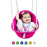 Swurfer Coconut Baby Swing - Comfy Outdoor Swing with Adjustable 3-Point Harness, Secure Locking, Blister-Free Rope - For Ages 9 Months+
