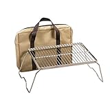 REDCAMP Folding Campfire Grill 304 Stainless Steel Grate, Heavy Duty Portable Camping Grill with Carrying Bag, Medium