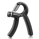 NIYIKOW Grip Strength Trainer, Hand Grip Strengthener, Adjustable Resistance 22-132Lbs (10-60kg), Non-Slip Gripper, Perfect for Musicians Athletes and Hand Rehabilitation Exercising (Black, 1 Pack)