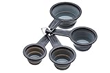 Master Class KitchenCraft Smart Space Non-Stick Collapsible Measuring Cups, Black/Grey, Pack of 4