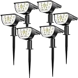 Solar Landscape Spotlights Outdoor, [6 Pack/3 Modes] LiBlins 2-in-1 Solar Landscaping Spotlights, IP67 Waterproof Solar Powered Wall Lights for Yard Garden Patio Driveway Pool (Cold White/33 LED)