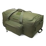 WolfWarriorX Wheeled Deployment Bag Travel Duffel Luggage Load-Out 124L X-Large Bag Heavy-Duty Camping Bag Rolling Luggage(O.D Green)