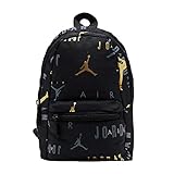 Jordan Rise and Shine Women's Mini Backpack Pack Gold logo backpack, Black/Gold, One size