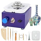 Rocomoco Mini Pottery Wheel, Ceramic Wheel Adjustable Speed Clay Machines Electric Pottery Wheel with Detachable Basin 3 Turntables Trays and 9PCS Tools, DIY Clay Tool for Adults Kids Home Use