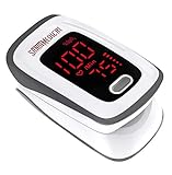 Fingertip Pulse Oximeter, Blood Oxygen Saturation Monitor (SpO2) with Pulse Rate Measurements and Pulse Bar Graph, Portable Digital Reading LED Display, Batteries and Carry Case Included