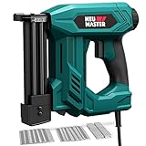 Upgraded Brad Nailer, NEU MASTER 2 in 1 Electric Staple Gun/Nail Gun for Wood, Upholstery and DIY Projects, 1/4'' Narrow Crown Staples 200pcs and Nails 800pcs Included