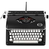 Maplefield Black Vintage Typewriter for a Nostalgic Flow - Manual Typewriter Portable Model for Remote Writing Locations - Sleek & Durable Type Writer Classic Word Processor - Typewriters for Writers