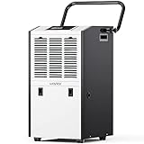 Waykar 155 Pints Large Commercial Dehumidifier with Drain Hose and Water Tank, Industrial Dehumidifier in Large Space up to 8000 Sq. Ft for Home, Basements, Whole House, Library, 5-Year Warranty