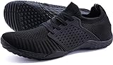 WHITIN Women's Low Zero Drop Shoes Minimalist Barefoot Trail Running Camping Size 10 Sneaker Tennis Minimus Athletic Sport Hiking Wide Toe Box for Female Lady Fitness Gym Workout Black 41