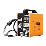 VIVOHOME MIG Welder 130 Flux Core Wire Automatic Feed Welding Machine Portable No Gas 110V DIY Home Welder w/Free Mask Yellow