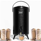 WantJoin Insulated Beverage Dispenser-Thermal Hot and Cold Beverage Dispenser Tea Dispenser Stainless Steel 12L/3.2Gal Hot Drink Dispenser with Spigot for Hot Tea&Coffee,Cold Milk,Water,Juice (Black)