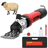Towiac 550W Professional Electric Sheep Clipper, 6 Speeds Heavy Duty Dog Shears for Thick Fur
