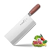 SHI BA ZI ZUO Kitchen Knife Professional Chef Knife Stainless Steel Vegetable Knife Safe Non-stick Finish Blade with Anti-slip Wooden Handle (9 inch)