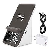 CENSHI Cell Phone Wireless Chargers with Bluetooth Speaker and Alarm Clock,Fast Wireless Charging Station for iPhone,Samsung,Google,LG and All Other Qi Enabled Phones Devices