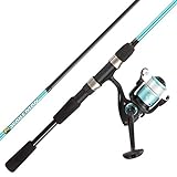 Fishing Rod and Reel Combo - 6-Foot Spin Cast Fiberglass Pole Pre-Spooled with 10lb Test Line - Spinning Reel for Beginners by Wakeman (Turquoise)