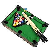 Benfu Mini Table Billiards Game, Home and Office Desktop Billiards Game, Including Pool Table 15 Colorful Balls, 1 Cue Ball, 2 Billiard Sticks, 1 Chalk Triangle Cube (14inches)
