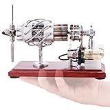 DjuiinoStar 16-Cylinders Hot Air Stirling Engine, Cool Desk Décor, Science with Fun! DHA-M-901