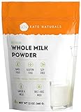 Kate Naturals Dry Whole Milk Powder for Baking and Coffee (12oz) Dried Powdered Milk for Adults. RBST-Free. Substitute For Liquid Milk. Milk Whole Powder for Milkshakes. Made In USA.