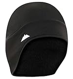 Tough Headwear Thermal Helmet Liner Skull Cap, Hard Hat Liner, Mens Beanie, Winter Cycling Cap & Running Gear, Ski Hat Black