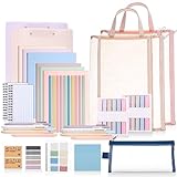 Colarr 54 Pieces Aesthetic School Supplies Set Bulk, High School and College Back to School Essentials Kit, Morandi Color System Back to School Supplies for Students