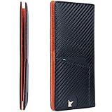 Alldaily Bifold Long Slim Wallets for men, Leather RFID Blocking Credit Card Holder with ID Window