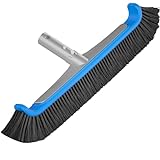 TidyMister Pool Brush 17.5'' Heavy Duty Swimming Pool Brushes for Cleaning Pool Walls & Tiles & Floors & Corners Scrub Brush Head Reinforced Aluminum Back (Pole Not Included)