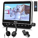 Vanku 10.1' Car DVD Player with Headrest Mount, Wall Charger, Headphone, HDMI, DVD Player for Car Support 1080P Video, AV in Out, Region Free, USB SD, Last Memory