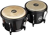 Meinl Percussion Bongos Hand Drum Set 6.5' and 7.5' with Synthetic Shells and Tuning Key — NOT Made in China — Journey Series, 2-Year Warranty (HB50BK)