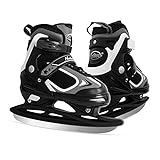 MammyGol Adjustable Ice Skates for Kids, Boys and Girls, Hockey Lace-Up Skate, Blue Ice Skating Shoes Size M for Beginner