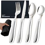BunMo Weighted Utensils for Tremors and Parkinsons Patients - Heavy Weight Silverware Set of Knife, Fork and Spoon - Adaptive Eating Flatware (4 Pieces)