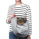 TOMKAS Dog Sling Carrier for Small Dogs pet slings with extra pocket storage sling with storage pocket