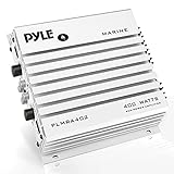 Pyle Hydra Marine Amplifier - Upgraded Elite Series 400 Watt 4 Channel Audio Amplifier - Waterproof, Dual MOSFET Power Supply, GAIN Level Controls, RCA Stereo Input & LED Indicator - PLMRA402