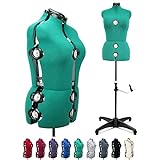 BHD BEAUTY Green 13 Dials Female Fabric Adjustable Mannequin Dress Form for Sewing, Mannequin Body Torso with Tri-Pod Stand, Up to 70' Shoulder Height. (Large)