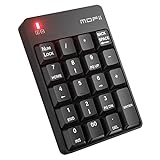 MOFII Bluetooth 5.1 Number Pad Wireless Numeric Keypad Silent 19 Keys USB Keypads, Portable Financial Accounting Numpad 10 Key for Laptop/Notebook/Surface Pro/PC - Black