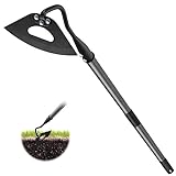 Hardened Hollow Hoe with Long Handle - 55 Inch -Heavy Duty Garden Hoes for Weeding Loosening Soil Digging Planting Ridging, Handy Hoe Garden Tool