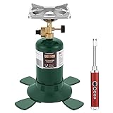 GASPOWOR Camping Propane Stove, Single Burner Propane Stove, Portable Bottletop Backpacking Stove,10000BTU Camp Gas Stove kit for Outdoor Cooking, include a USB Windproof Ligther (Fuel not included)