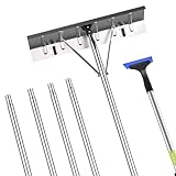 MYTOL 4.9'-20' Snow Rake for House Roof, Snow Scraper for Car Included, 26' Aluminum Blade with Wheels, Extension Tubes & Anti-Skid Handle, Lightweight Snow Roof Rake for Snow, Leaves, Debris Removal
