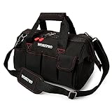 WORKPRO 14-inch Tool Bag, Multi-pocket Tool Organizer with Adjustable Shoulder Strap, W081021A , black
