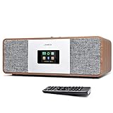LEMEGA MSY3 Music System,WIFI Internet Radio,FM Digital Radio,Spotify Connect,Bluetooth Speaker,Stereo Sound,Wooden Box,Headphone-out,Alarms Clock,40 Pre-sets,Full Remote and App control-Walnut Finish